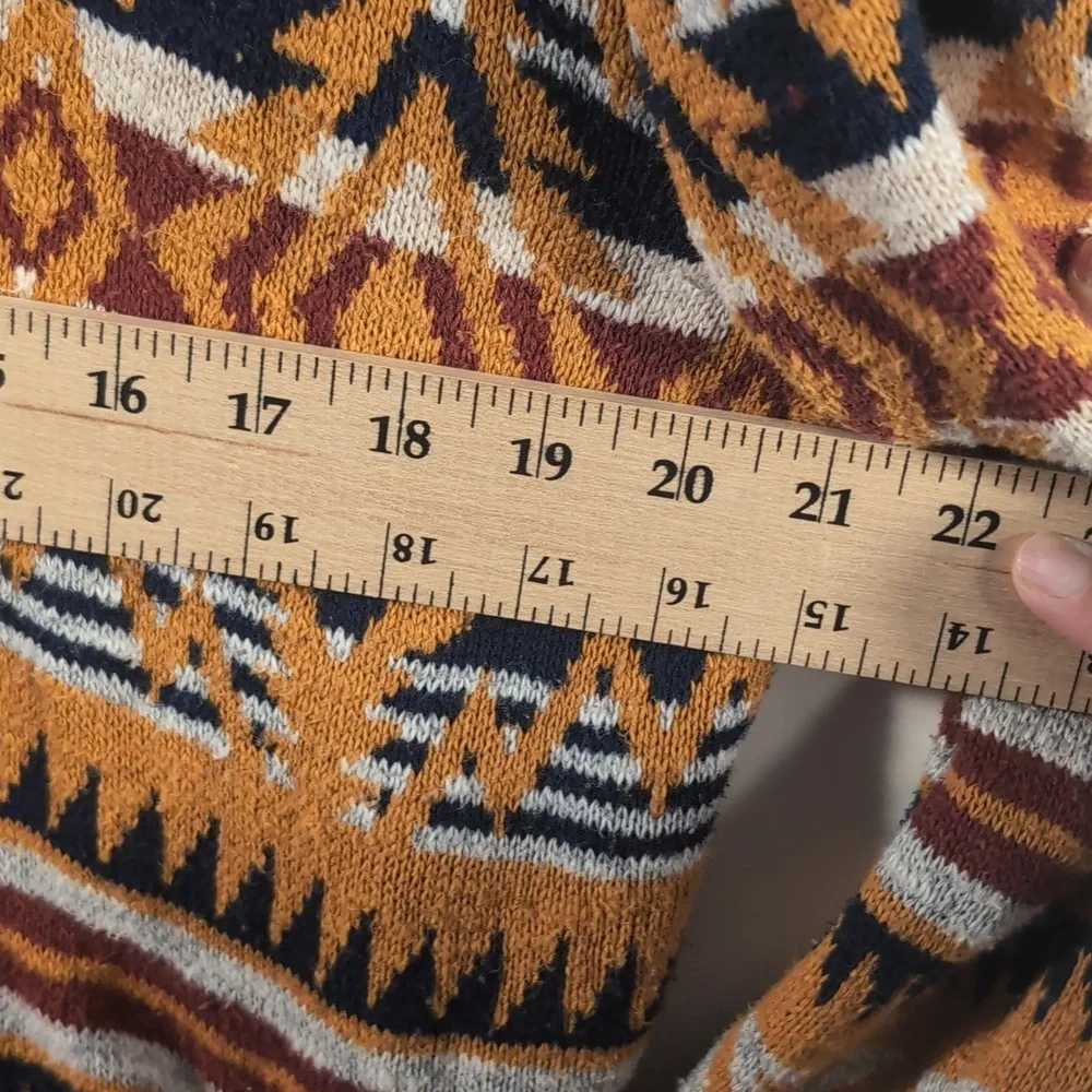 AMERICAN RAG Men's Cardigan Sweater Aztec Design SZ XLarge